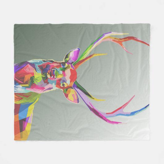 Farbiger Hirsch Fleecedecke (Vorderseite (Horizontal))