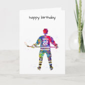 Farbiger Hockeyspieler Karte (Vorderseite)