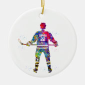 Farbiger Hockeyspieler Keramik Ornament (Vorne)