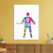 Farbiger Hockeyspieler Leinwanddruck (Insitu (Wohnzimmer))