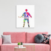 Farbiger Hockeyspieler Leinwanddruck (Insitu (Wohnzimmer))