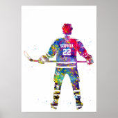 Farbiger Hockeyspieler Poster (Vorne)