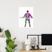Farbiger Hockeyspieler Poster (Heimbüro)