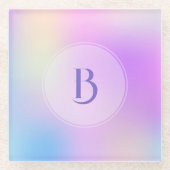 Farbiger holografischer Hintergrund Glasuntersetzer (Vorderseite)