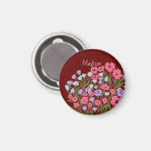 Farbiger Hübscher Blumenkohl + Individuelle Name Magnet (Vorderseite/Rückseite)