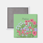 Farbiger Hübscher Blumenkohl + Individuelle Name Magnet (Vorderseite/Rückseite)