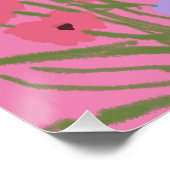 Farbiger Hübscher Blumenkohl + Individuelle Name Poster (Ecke)