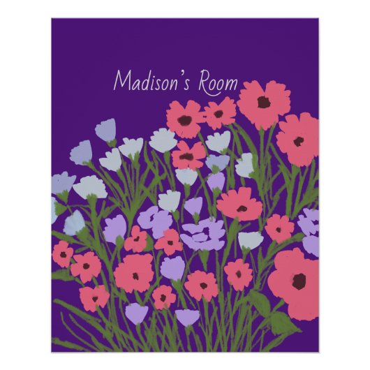 Farbiger Hübscher Blumenkohl + Individuelle Name Poster (Vorderseite)