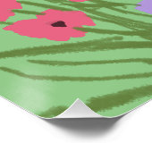 Farbiger Hübscher Blumenkohl + Individuelle Name Poster (Ecke)