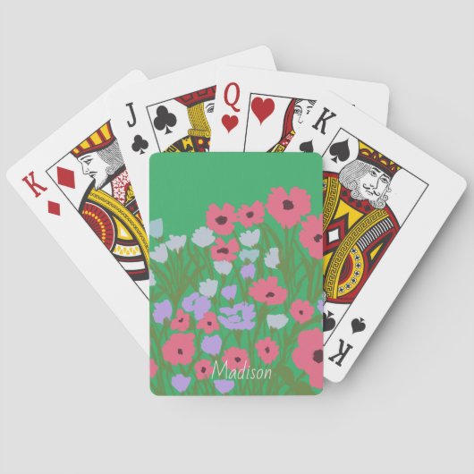 Farbiger Hübscher Blumenkohl + Individuelle Name Spielkarten (Rückseite)