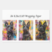 Farbiger Hund Abstract A4 Geschenkpapier Decoupage Set (Vorderseite 3)