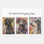 Farbiger Hund Abstract A4 Geschenkpapier Decoupage Set (Vorderseite)