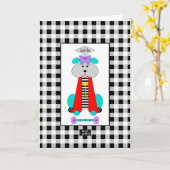 Farbiger Hund mit Knochen-Grußkarte Karte (Gelbe Blume)