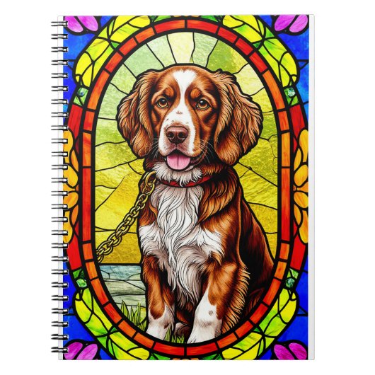 Farbiger Hund mit vergoldetem Glas Notizblock (Vorderseite)