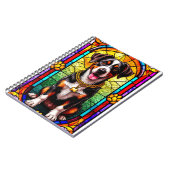 Farbiger Hund mit vergoldetem Glas Notizblock (Linke Seite)
