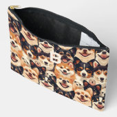 Farbiger Hund, monogramm Tiermuster Zubehörtasche (Offen)