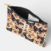 Farbiger Hund, monogramm Tiermuster Zubehörtasche (Offen)