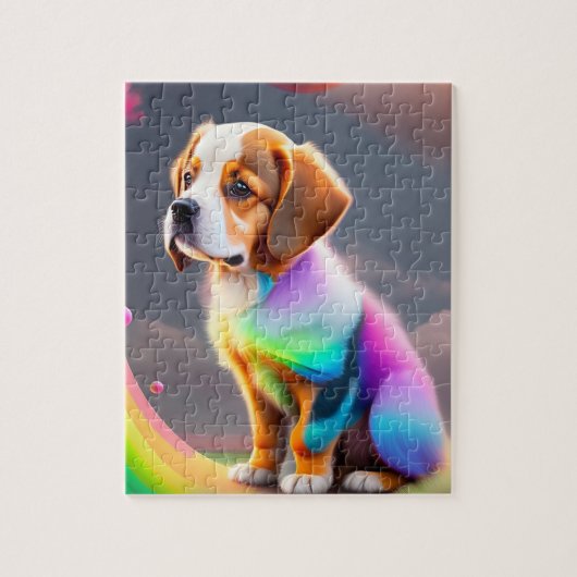 Farbiger Hund Puzzle (Vertikal)