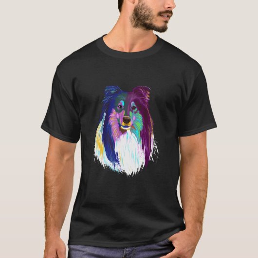 Farbiger Hund Rough Collie T-Shirt (Vorderseite)