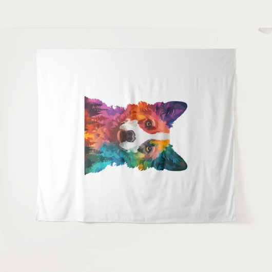 farbiger Hund Wandteppich (Vorderseite (Horizontal))