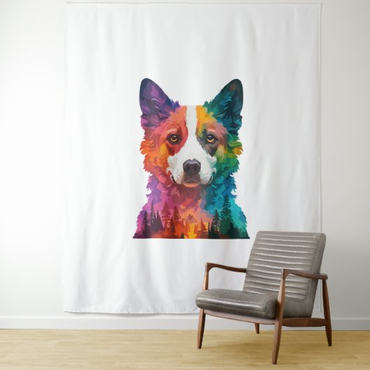 farbiger Hund Wandteppich (Beispiel)