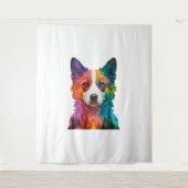 farbiger Hund Wandteppich (Vorderseite)