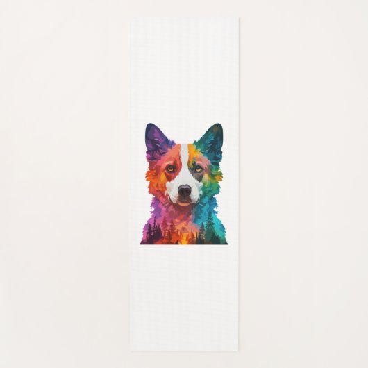farbiger Hund Yogamatte (Vorderseite)