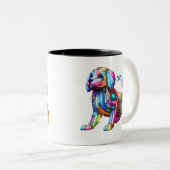Farbiger Hund Zweifarbige Tasse (VorderseiteRechts)
