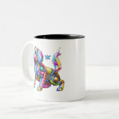 Farbiger Hund Zweifarbige Tasse (Vorderseite Links)