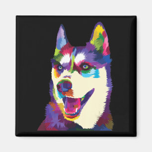 Farbiger Hundshund-Pop Art Magnet