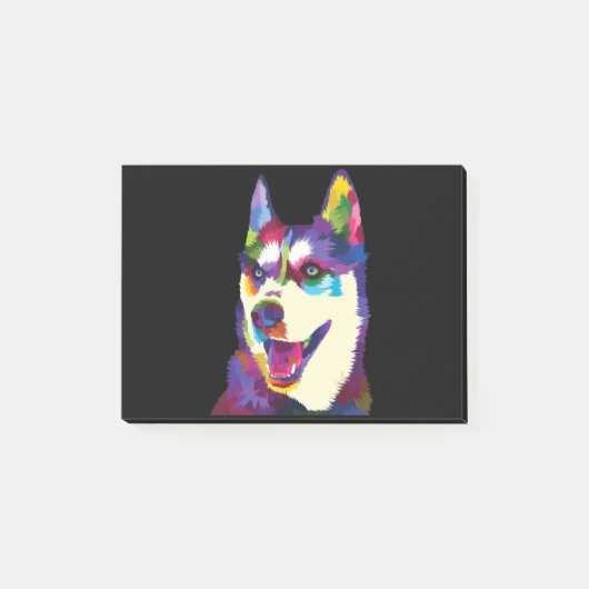 Farbiger Hundshund-Pop | Art Post-it Klebezettel (Vorderseite)