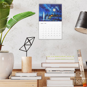 Farbiger Impasto-Kunstkalender Kalender