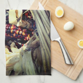 Farbiger indischer Mais in Korbgeflecht Geschirrtuch (Viertel Falte)