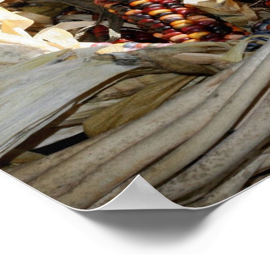 Farbiger indischer Mais in Korbgeflecht Poster (Ecke)