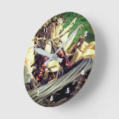 Farbiger indischer Mais in Korbgeflecht Runde Wanduhr (Winkel)