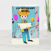 Farbiger Ingenieur zum Geburtstag Karte (Vorderseite)