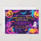 🎃 farbiger Jack-O’-Lantern Halloween-Bash Einladung (Vorderseite)