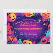 🎃 farbiger Jack-O’-Lantern Halloween-Bash Einladung (Vorderseite)