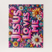 Farbiger Jesus liebt mich Puzzle (Vertikal)