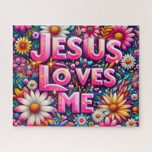 Farbiger Jesus liebt mich Puzzle (Horizontal)