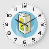 Farbiger Juice Carton Moderner Minimal Große Wanduhr (Vorderseite)