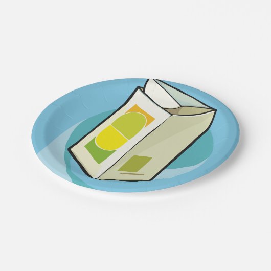 Farbiger Juice Carton Moderner Minimal Pappteller (Schrägansicht)