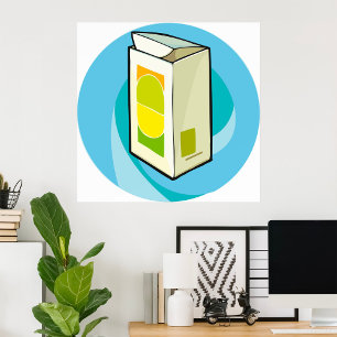 Farbiger Juice Carton Moderner Minimal Poster