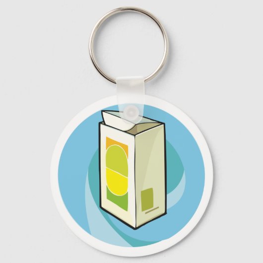 Farbiger Juice Carton Moderner Minimal Schlüsselanhänger (Vorderseite)