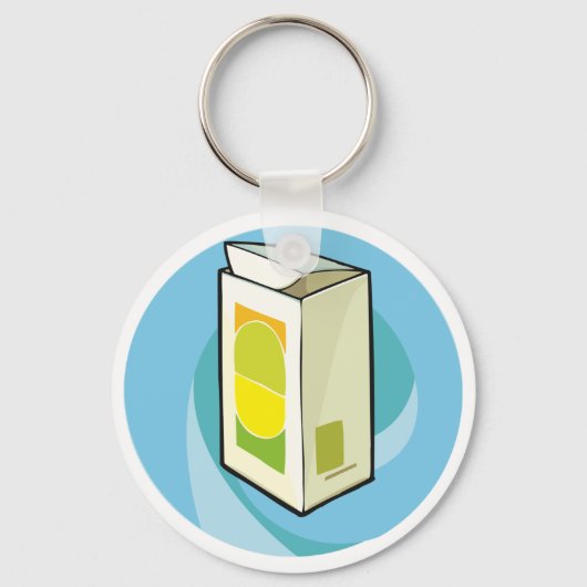 Farbiger Juice Carton Moderner Minimal Schlüsselanhänger (Rückseite)