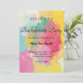 Farbiger Junggeselinnen-Abschied Einladung (Stehend Vorderseite)