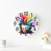 Farbiger Kaffee Große Wanduhr (Zuhause)