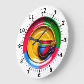 Farbiger Kaffee Große Wanduhr (Winkel)