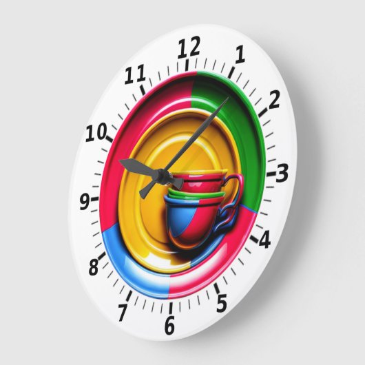 Farbiger Kaffee Große Wanduhr (Winkel)