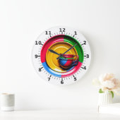 Farbiger Kaffee Große Wanduhr (Zuhause)